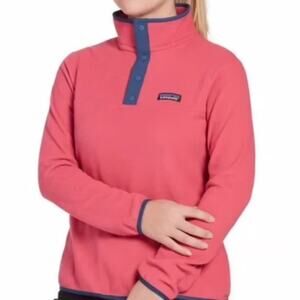 Patagonia Womens Pink And Blue Micro D® Snap-T® Pullover Sweater M